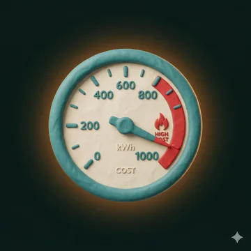Energy meter in the red